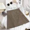 Falda corta de cuero negra de corte A para mujer, falda de PU de cintura alta para otoño e invierno, falda elegante de celebridad a la cadera