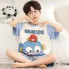 Pijama de Verão para Meninas, Algodão Penteado Manga Curta Estilo Fino 2026 Conjunto de Verão para Crianças Meninas, Roupa de Casa para Crianças Maiores