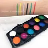 Suministros del Fabricante Caja Redonda Neutra de 12 Colores para Pintura, Manualidades de Polvo Compacto y Pastel Compacto, Set de Pintura Facial Base Agua Fácil de Limpiar