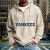Roupas Masculinas Novas Transfronteiriças Amazon Mais Vendidas Moletom com Capuz e Zíper Multi-Bolsos Tendência de Comércio Exterior Moletom Série NFL