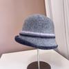 Sombrero de Pescador de Lana Rizada con Combinación de Colores Japonesa para Mujer Moda de Invierno Todo Fósforo Sombrero de Copa Casual Elegante Cálido Resistente al Frío Sombrero de Cubo