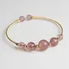 Pulsera de Hilo de Cobre Chapado en Oro de 14K Envuelto en Perlas Redondas Naturales de Amatista y Lapislázuli, Joyería de Mano Simple y Elegante, Accesorios Transfronterizos