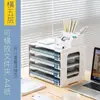 Estante de Almacenamiento de Documentos A4 de Gran Capacidad Multicapa Organizador de Escritorio de Plástico para Estudiantes Estante de Almacenamiento para Escritorio de Oficina