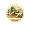 Nova Pintura Decorativa Redonda para Hall de Entrada Estilo Chinês Pintura para Pendurar em Corredor Água Corrente Traz Riqueza Pintura de Paisagem de Alto Padrão com Luzes Pintura de Nove Peixes