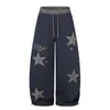 Estrela do estilo de rua americano e calça de moletom larga com estampa de leopardo, unissex, nova coleção de outono, corte solto, efeito emagrecedor, calça comprida casual e relaxada, moderna