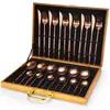 Conjunto de Talheres Portugueses de Aço Inoxidável para Casa Cozinha Ocidental Faca de Bife Garfo Colher Conjunto de 12/16/24/36 Peças Caixa de Presente