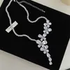 Collar de Borla Mariposa de Circonita Super Brillante para Mujer Cadena de Clavícula Exquisita Lujo Accesible de Alta Gama Moda de Nicho Accesorios para Vestido