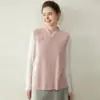 Nuevo Chaleco de Cachemira Estilo Chino Nacional con Hebilla para Mujer Otoño e Invierno 2025 Nuevo Chaleco sin Mangas de Cuello Redondo Chaleco de Punto