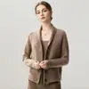 Nuevo Cárdigan de Punto de Cachemira Otoño e Invierno, Cuello Chal, Manga Larga, Holgado, Adelgazante, Elegante, Agradable para la Piel, Para Mujer, Para Viajar al Trabajo, Versátil