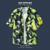 Camisa de Verano para Hombre Estilo Tailandés Transfronteriza Camisa de Playa Holgada Floral de Manga Corta para Vacaciones en la Costa Hawaiana Chaqueta