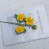 Producto Terminado Rosa Barbie Flores Secas Tejidas a Mano Flores Artificiales Ramo de Flores de Ganchillo Flores Tejidas con Hilo DIY Venta al por Mayor