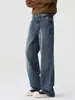 Ropa de Hombre Fengshe / Nueva Colección Primavera y Otoño 2026 Jeans de Algodón Puro Estilo Americano para Hombre, Pantalones de Pierna Ancha Rectos Sueltos de Moda