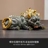 Fábrica Estilo Chino Atrae Fortuna Pixiu Arenisca Verde Estilo Chino Adornos Creativos Maceta Micro-Paisaje Acuario Decoración de Paisajismo Muebles