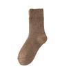 Calcetines de cachemira para hombre, de otoño e invierno, con forro polar, gruesos, de longitud media, antibolitas, absorbentes del sudor, cálidos, para el suelo del hogar.