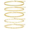 Conjunto de Pulseras Doradas Apilables Europeas y Americanas Transfronterizas, Pulseras de Joyería de Cadena Multicapa de Moda, Regalos de Cumpleaños