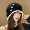 Gorro de Otoño para Mujer, Gorro Holgado de Gran Circunferencia de Cabeza, Tejido Fino, Gorro de Otoño/Invierno para Mujer, Hace que la Cara Parezca Más Pequeña, Gorro de Punto Cálido