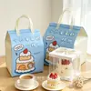 Bolsa térmica de dibujos animados para llevar pasteles, cumpleaños, bolsa desechable para pasteles de 4, 6, 8 y 10 pulgadas para embalaje de almacenamiento en frío