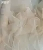 Tela de vestido de novia de malla suave y brillante color champán dorado blanco tela decorativa para fondo de boda