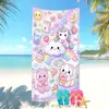 Toalla de Playa de Venta Caliente Transfronteriza para Vacaciones en la Costa, Toalla de Microfibra, Absorbente de Agua, Divertido Dibujo Animado de Unicornio, Toalla de Baño para Niños