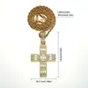 Nuevo Collar de Hip-Hop con Cruz de Diamante en Forma de T Full Diamond Colgante de Aleación Joyería Popular de Exportación Empaque Independiente