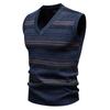 2025 Exportação Amazon Novo Inverno Masculino Gola V Tricô Colete Colete Colorido da Moda Colete de Tricô