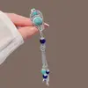 Sueño de Campana Plateada~Horquilla Turquesa Estilo Étnico para Mujer, Pinza con Borla de Campana para Flequillo Lateral, Color Plata Miao