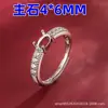 Base de Anillo Ovalada de 4*6 mm para Incrustaciones DIY con Diamante de Espalda Puntiaguda y Anillo con Cola Ovalada de Espalda Plana, Circonia Original