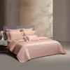 Conjunto de Quatro Peças de Algodão Puro de Alta Qualidade com 100 Fios, Capa de Edredom e Lençol Bordados 100% Algodão, Toque de Luxo Leve e Premium, Adequado para Quarto Principal e Todas as Estações