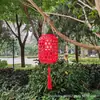 Lanternas Vermelhas de Bambu Movidas a Energia Solar para Decoração de Ambiente de Varanda, Luzes Pequenas para Pendurar em Árvores de Quintal, Luzes de Jardim Externas, Iluminação à Prova d'Água para Uso Doméstico