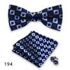 Conjunto de tres piezas de corbata y pañuelo de bolsillo para hombre, de poliéster, con estampado para banquetes, bodas, camisas, lazos y cuello con flores