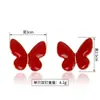 Pendientes de mariposa transfronterizos, dulces, sencillos, de moda, pendientes de acero inoxidable con esmalte de colores con un diseño fresco y único