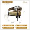 Sillón francés retro de madera maciza para sala de estar, sillón de tela para apartamento pequeño, hotel, casa de familia, balcón, sillón de ocio.