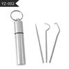 Set de Limpieza Dental de Acero Inoxidable Palillo Metálico Antideslizante Palillo para Frutas Cuidado Bucal Herramienta Palillo 304