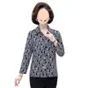 Camisa Floral da Mamãe, Camisa de Primavera e Outono, Camisa para Mulheres Idosas, Cardigã Casual de Algodão, Blusa Fina de Primavera e Verão