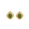 Yilu Silver S925 Sterling Silver Banhado a Ouro Hotan Jasper Half Twist Opule High-end Light Luxury Ear Clip Moda Brincos de Rosto de Ovo