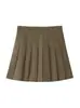 Falda Plisada Japonesa JK Anti-Exposición para Mujer, Nuevo Estilo Colegial Petite Casual Cintura Elástica Falda Corta Plisada
