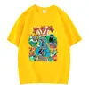 Camiseta de Manga Corta Estampada de Color Puro Cómoda y Transpirable para el Verano 2025 Nueva Tendencia Algodón Puro Cuello Redondo Pulóver Talla Grande