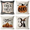 Funda de Almohada de Halloween Amazon Temu Etiquetado Transfronterizo Cojín para Asiento de Sofá del Hogar Cojín de Almohada de Lino de Calabaza