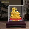 Ornamento de Veludo Flocado Ano do Carneiro Dourado Auspicioso e Desejoso Próspero Riqueza Presente de Reunião Anual Atraindo Riqueza e Tesouro Ornamento