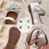 Zapatos Pequeños de Cuero Plegado para Niñas 2025 Primavera Nuevos Estilo Coreano Zapatos de Princesa de Suela Suave Mocasines de Boca Baja