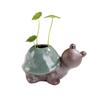 Jarrón pequeño de cerámica creativo, adornos pequeños para el hogar, retro, hidropónico, cobre, dinero, hierba, flor, mini horno Ge, flor, venta al por mayor