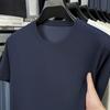 Camiseta de Manga Curta Waffle Masculina Verão Cor Pura Gola Redonda Camiseta Básica Solta Respirável Casual Tops Masculinos Drop Shipping Masculino