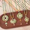 Novo pingente de cabaça em brocado Song estilo chinês com strass, acessório de joia feito à mão DIY para colares de suéter