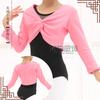 Ropa de baile para niños de otoño e invierno, abrigo pequeño de terciopelo de manga larga para niñas, ropa de práctica, chal de práctica para niños para exteriores