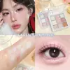 Paleta de Sombras Nove Cores, Multifuncional de Alta Qualidade Rosa Explosivo Grade Quadrada Paleta de Sombras Tons Terrosos, Maquiagem Versátil para o Dia a Dia