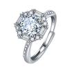 Anillo de diamantes cuadrados de moissanita de imitación de bienes genuinos con brazo retorcido de cuatro garras, aretes de botón, simulación de platino, traje de anillo de boda de 2 quilates