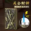 En Stock Al Por Mayor Encendedores Langsheng Llama Azul Clásica Encendedores Creativos Metálicos Recargables A Prueba de Viento Modelo Nuevo