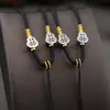Pingente de Cabacinha de Prata de Xizang com Cordão Pingente de Jade Tecido à Mão Cordão para Pendurar no Pescoço Cordão do Pingente Ajustável