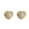 Pendientes Vintage Estilo Mediados de Siglo Corazón Flor Circonita Pequeños Retro Lujo Accesible Pendientes Franceses de Gama Alta