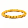 Novo bracelete simples elástico de contas de madeira transfronteiriço, bracelete colorido de estilo étnico feito à mão com contas, acessório unissex